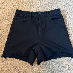 American Eagle Outfitters Curvy Hi-Rise Shortie Black Jean Shorts size 10